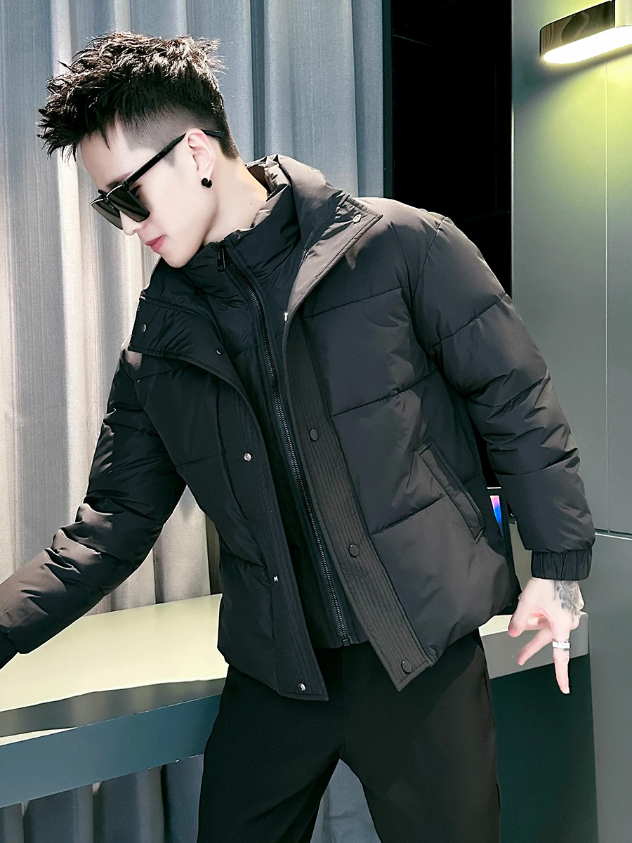 

Зимняя утепленная хлопковая куртка Slim Fit Cool Haome для мужчин, новая модель 2025 года, из полиэстера, с длинными рукавами, на молнии