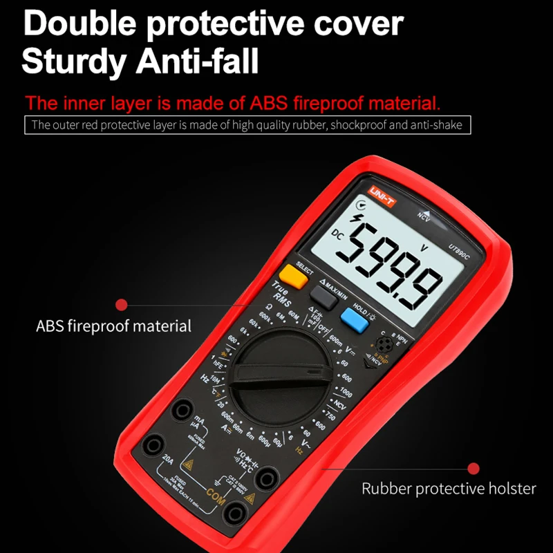 UNI T Digital Multimeter UT890C UT890D+ 6000 Counts Manual Frequency Temperature Voltage Ammeter AC DC DMM Capacitor Tester NCV