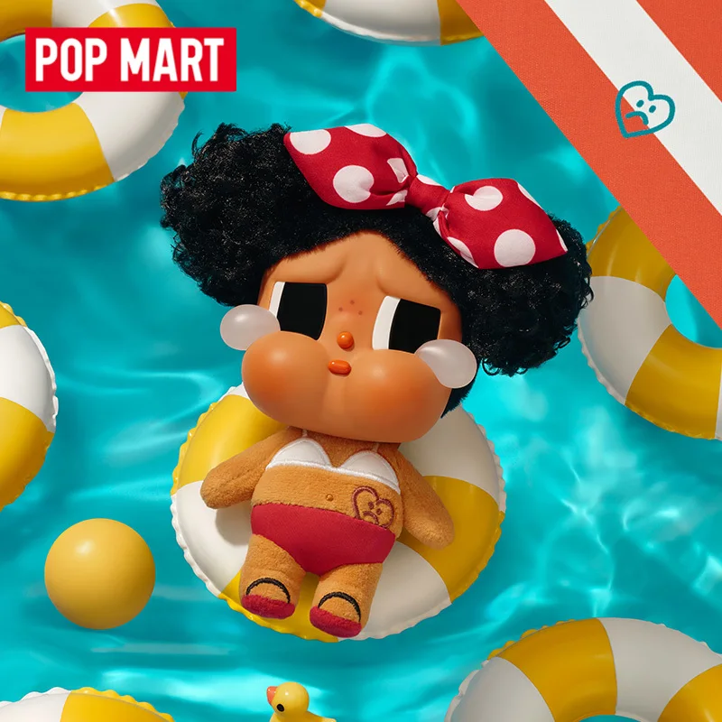 POPMART CRYBABY Modo de férias na série Caixa cega de vinil Coleção moderna Brinquedos Kawaii Mochila Pingente Ornamentos Boneca de pelúcia Presente