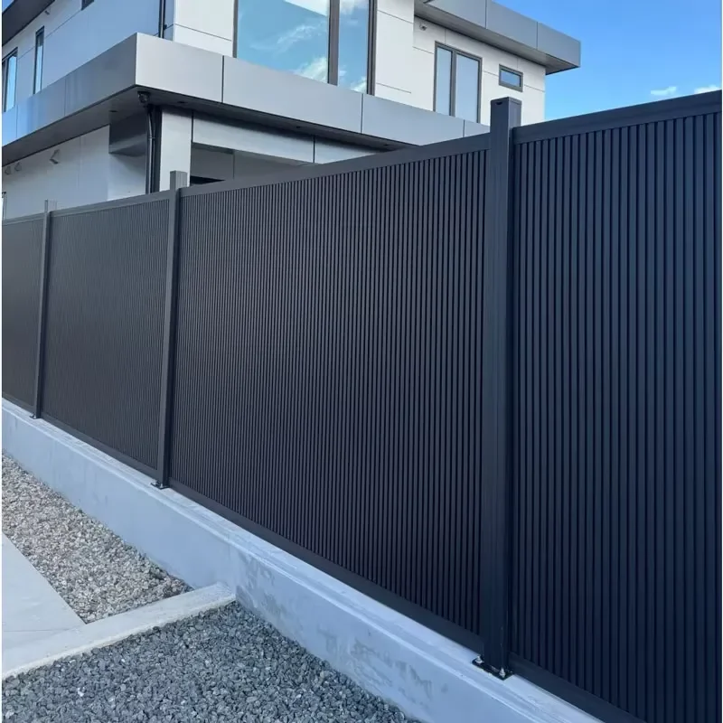 Aluminum Alloy Outdoor Garden Fence with Decorative Design Privacy Slat Fence for Houses Yards Driveway Gate Security Fence