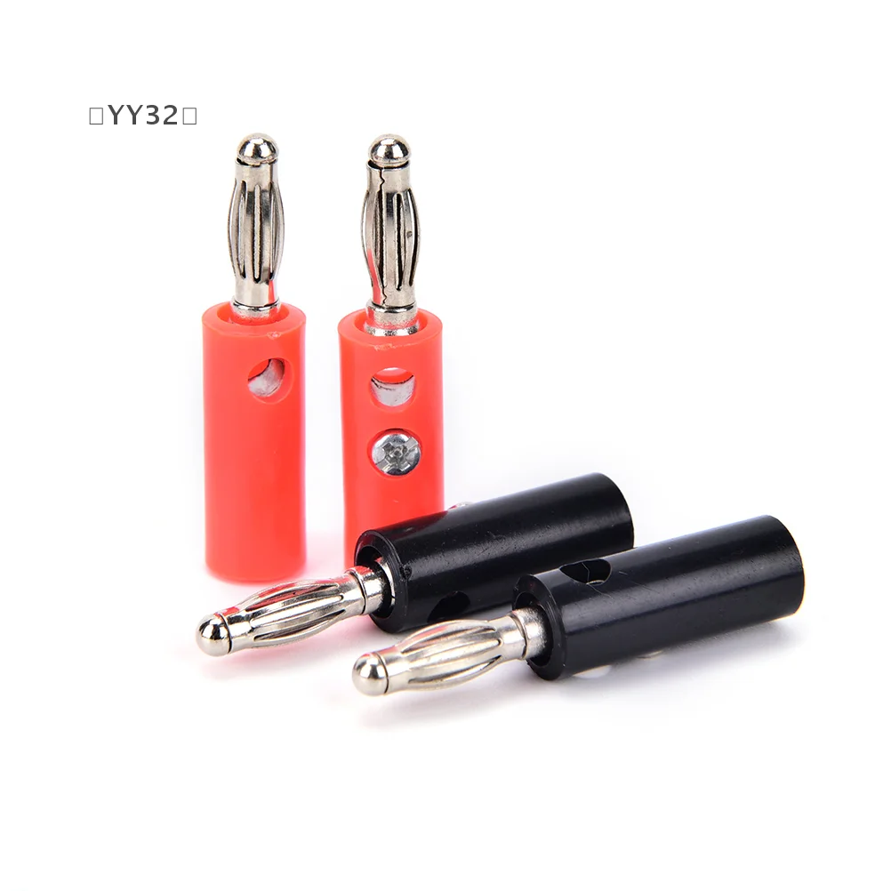 〔YY32〕10 Pcs/lot 4mm Nickel Plated Banana Plug Banana Connector Plugs
