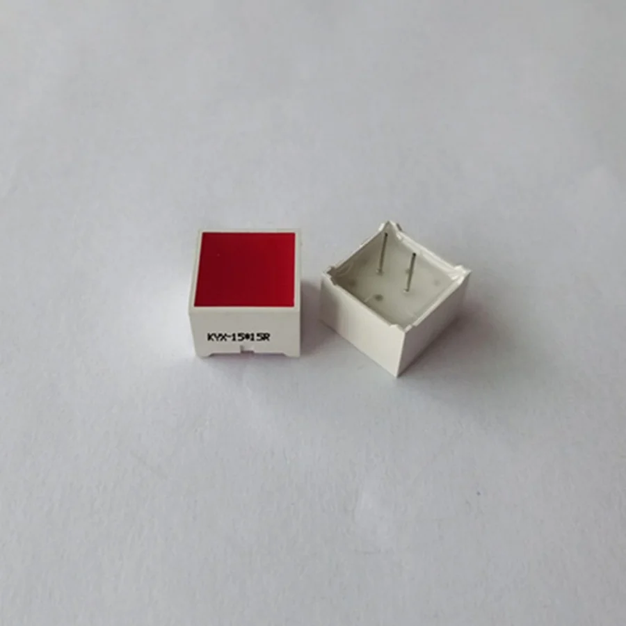 10Pcs  Red Light Flat Tube Module KYX-15*15R 15*15*10.5MM LED Luminous Block for Household Appliances Power Display
