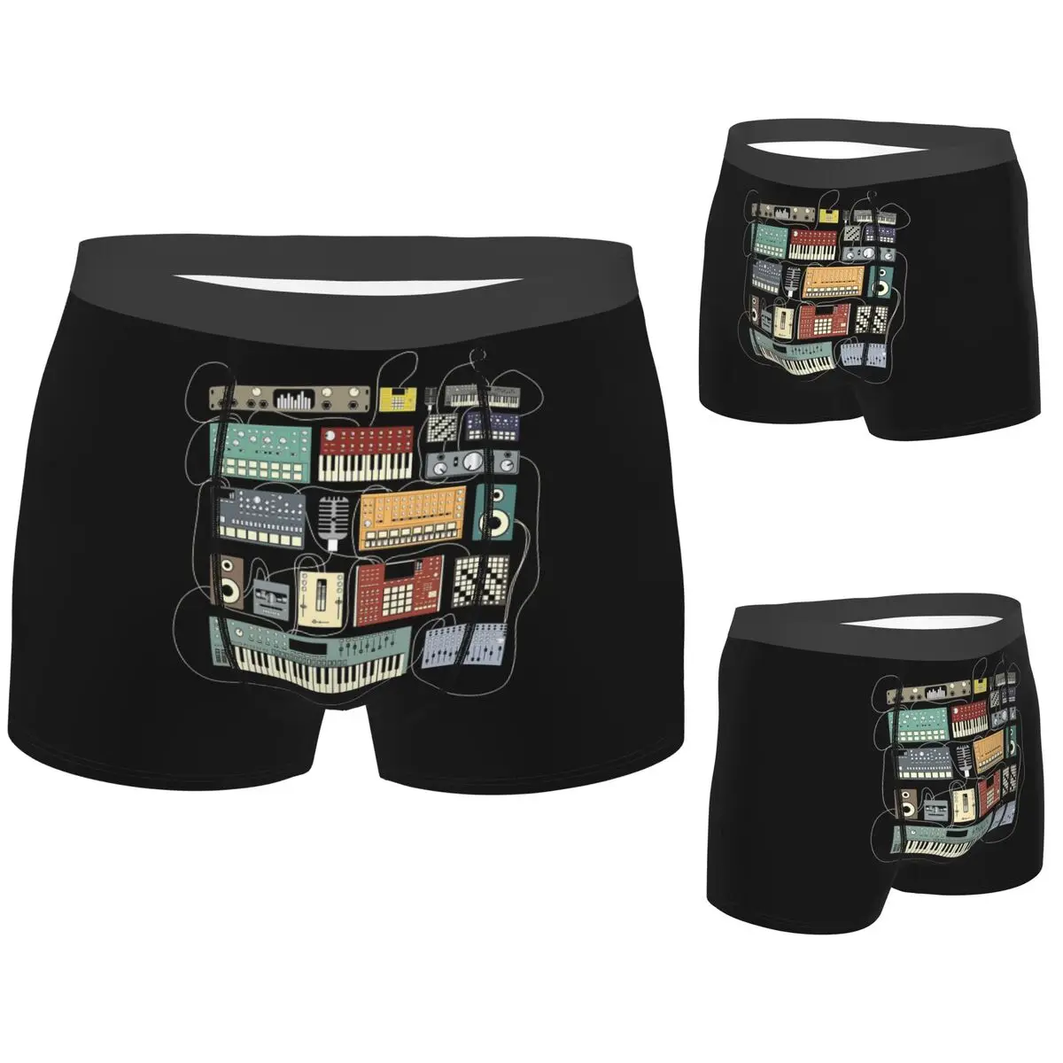 

Boxer Underpants Shorts Electronic Musician Synthesizer And Drum Machine Dj Panties Men Breathable Underwear for Homme Man Gift