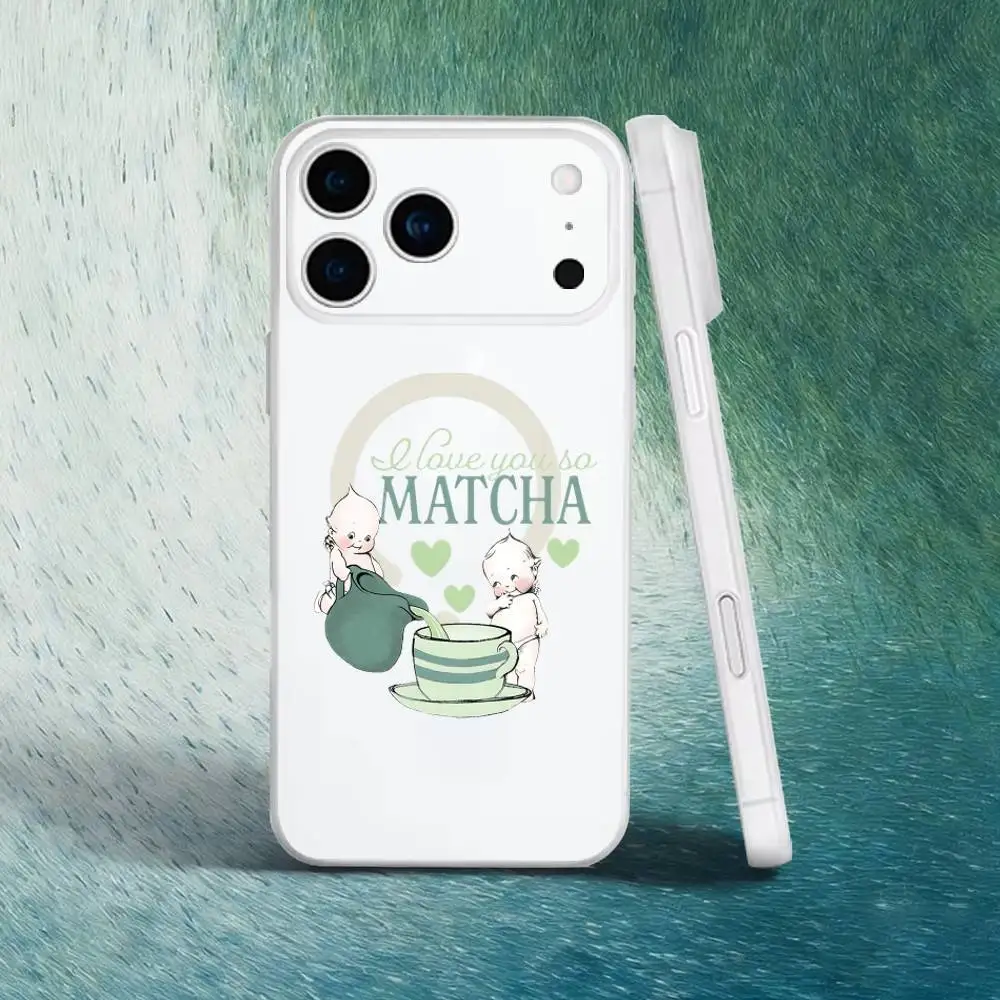 귀여운 K-Kewpie 천사 폰 케이스 아이폰 17,16,15,14,13,12,X,XS,Pro,Max,Plus,E,Air,Mini용 마그세이프 자석 프로스트 클리어