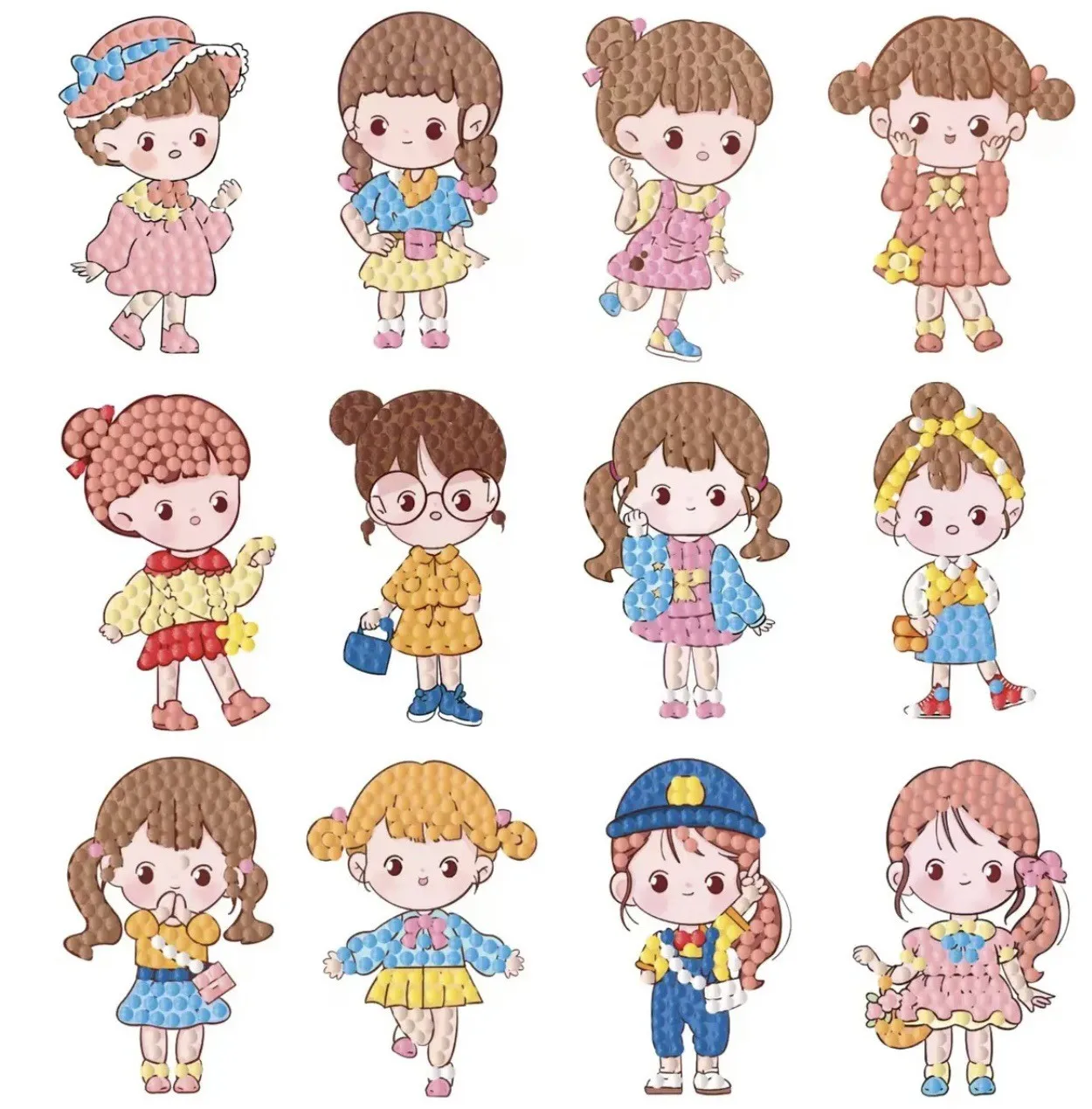 5D Diamond Painting Stickers Easy For Kids Princess Diamond Art Diamond Mosaic Stickers by Numbers Kits for Children