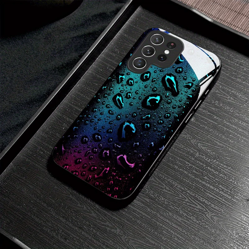 

Neon Gradient Water Drop s26 ultra case Glass Phone Case mobile phones for Samsung Galaxy S26 S25 S24 S23 S22 FE,Ultra,Plus