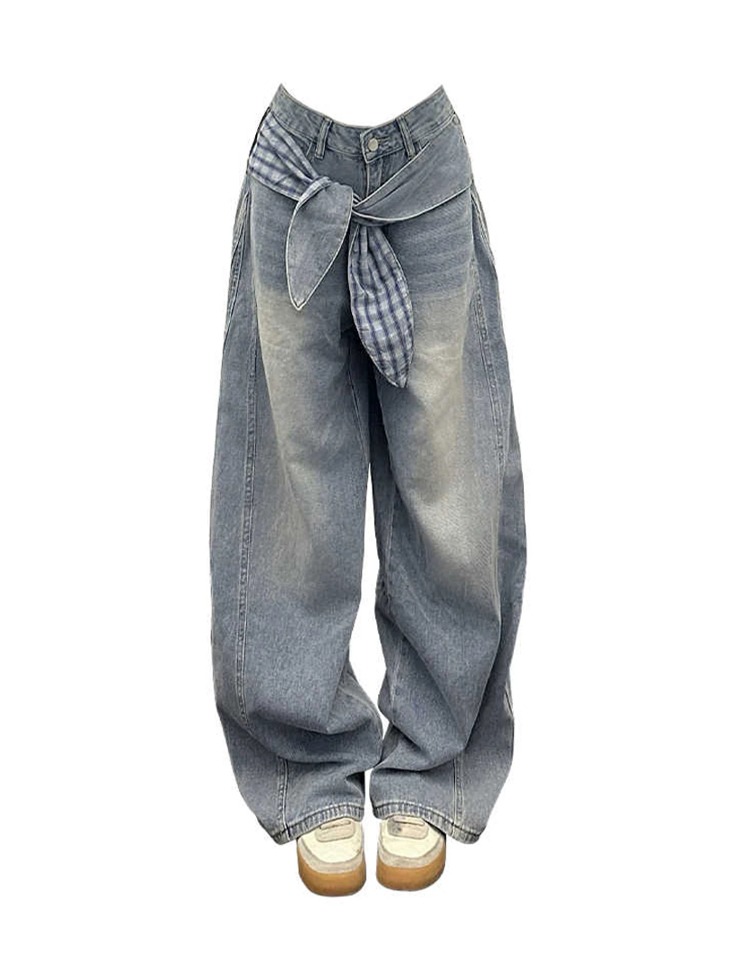 

Женские синие джинсы Y2k в японском стиле 2000-х годов, мешковатые джинсовые брюки с высокой талией в стиле Харадзюку, винтажные джинсы в стиле хип-хоп, осенние брюки