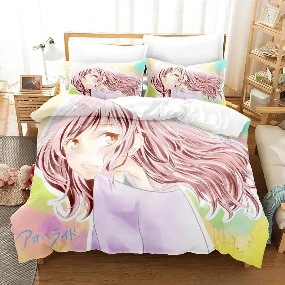 

Top AO HARU RIDE Bedding Set Single Twin Full Queen King Size Bed Set Adult Kid Bedroom Duvetcover Sets 3D Print Anime