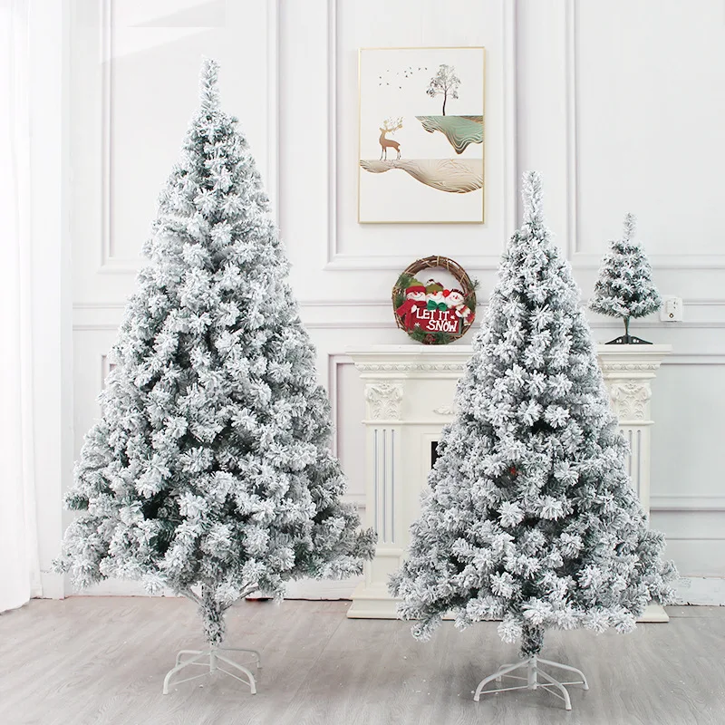 Christmas PVC White Flocked Christmas Tree Simulated Cedar Christmas Tree Shopping Mall Window Decoration Products