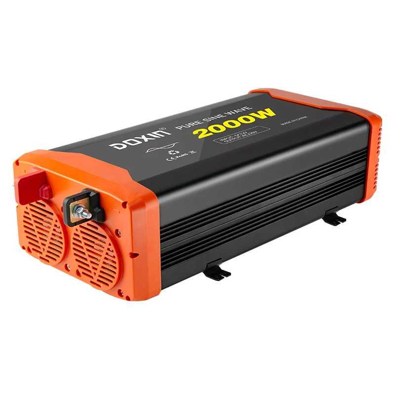 2000W Car Power Inverter Pure Sine Wave DC 12V/24V AC 110V/220V 85% Efficiency Single Phase Motor Converter for Electric