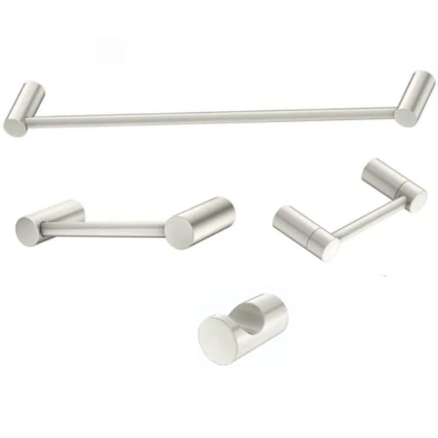 

Современный дизайн, набор из 4 предметов для ванной комнаты: держатель для полотенец 24 дюйма, держатель для полотенец для рук и вешалка для халатов.