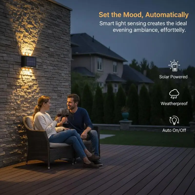 Wall-mounted Solar-powered LED Light Waterproof Garden Decorative Atmosphere Light Not Requiring Electricity From The House