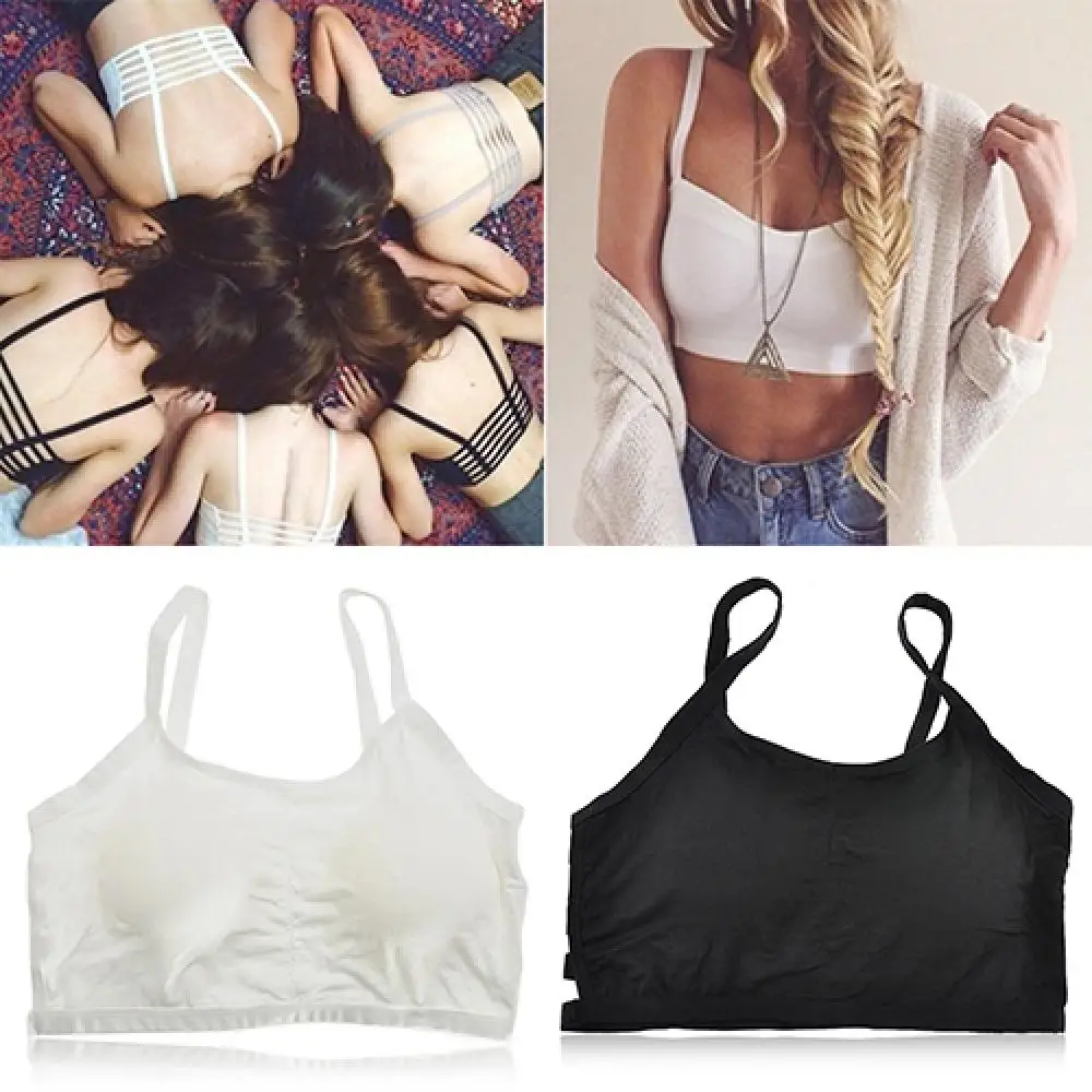 Women\'s Sexy Bralette Caged Back Cut Out Strappy Loose Slim Fit Elegant Comfortable Durable Padded Bra Bralet Vest Crop Top