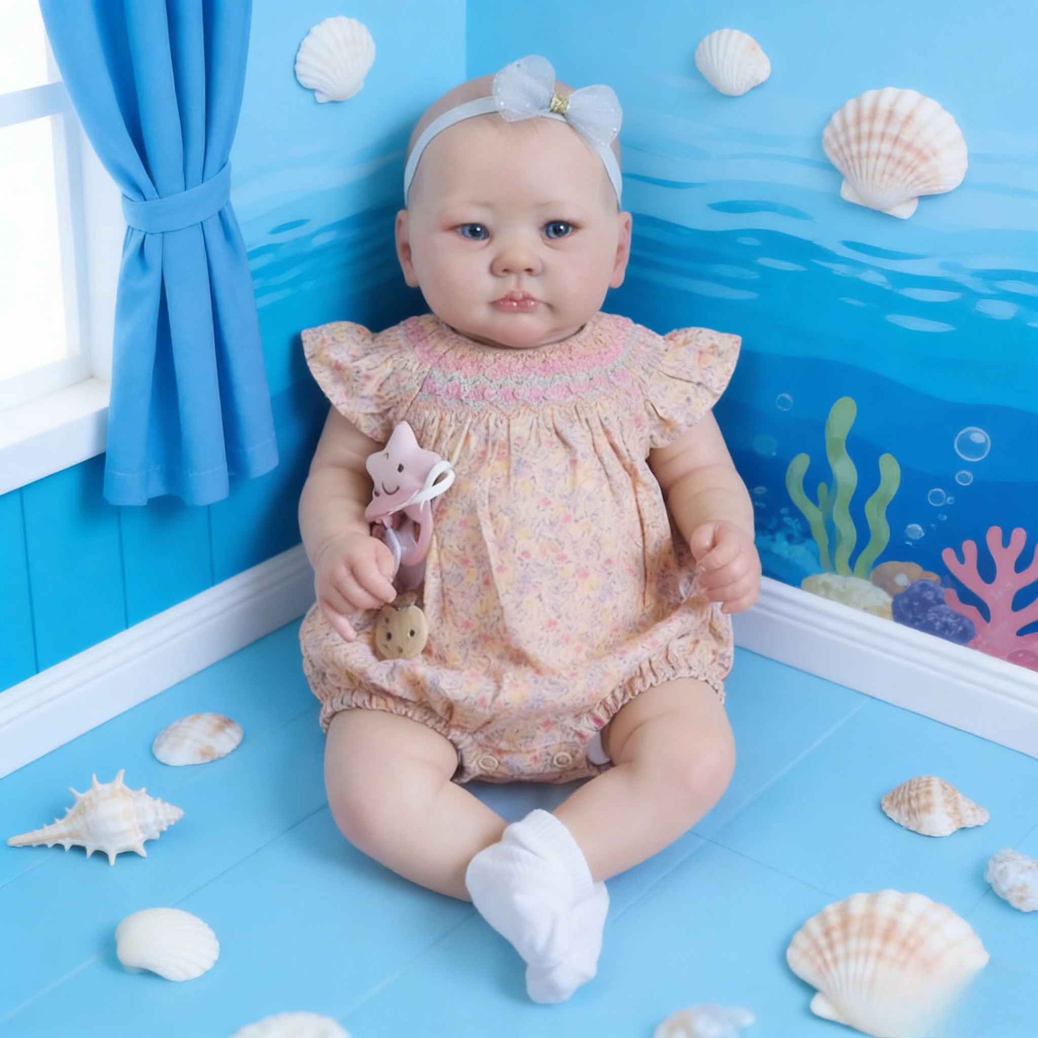 Muñeca Reborn de 48 cm, Cuerpo de Algodón Suave, Muñeca Lali - Linda Niña con Cabello Pintado, Muñeca Bebé para Niños