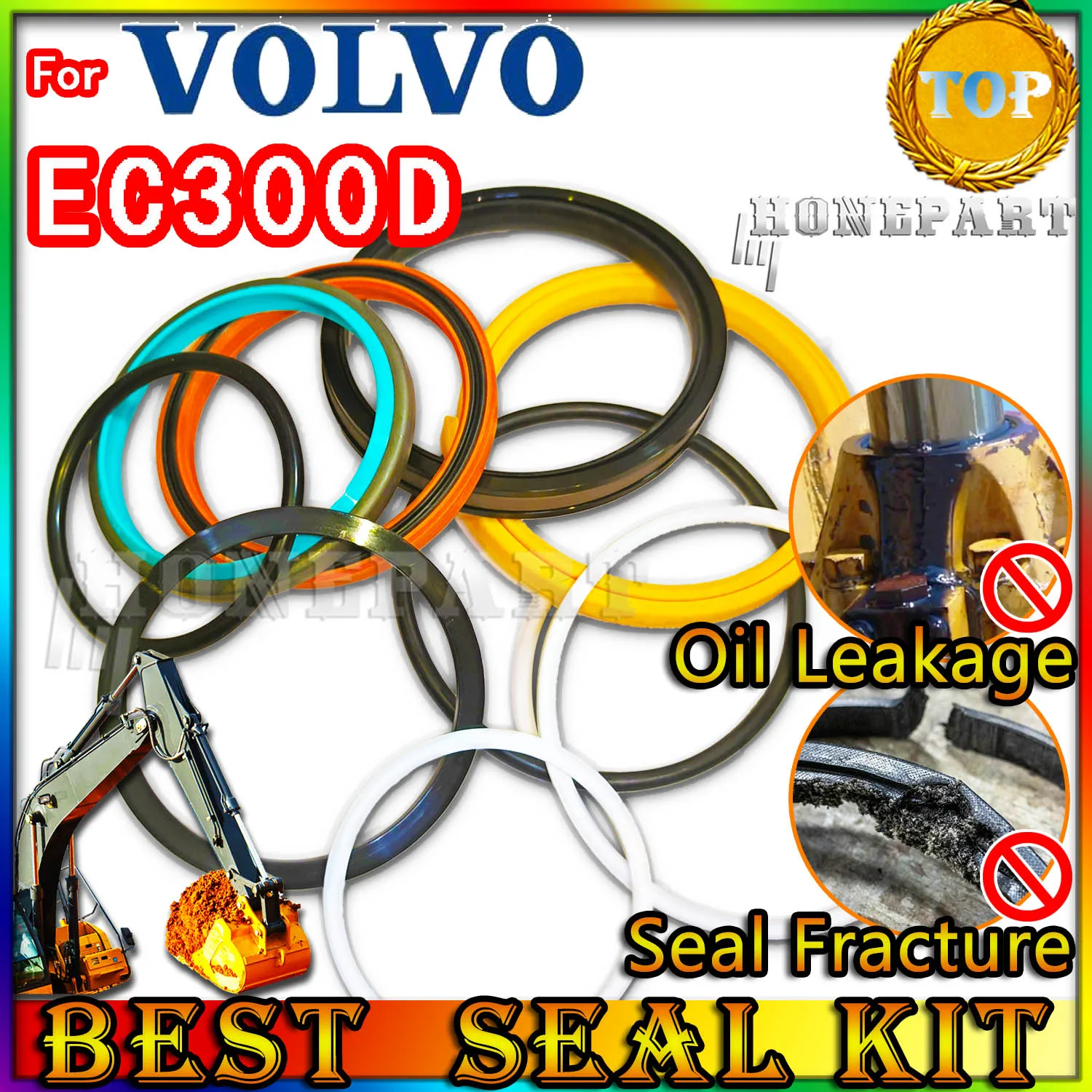 

For VOLVO EC300D Oil Seal Repair Kit Boom Arm Bucket Excavator Hydraulic Cylinder Pilot Regulator Injector Foot PPC Loader STICK