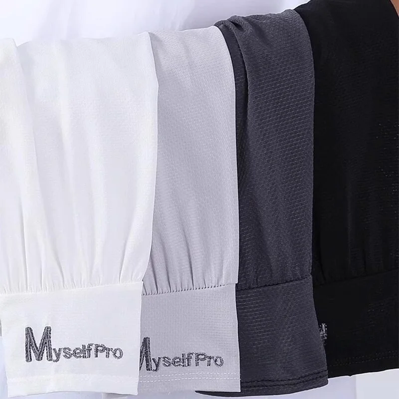 Men's Loose Ice Silk Sleeve Driving Cycling Sun Protection Arm Protector Summer UV Protection Long Gloves Universal Thin Fabric