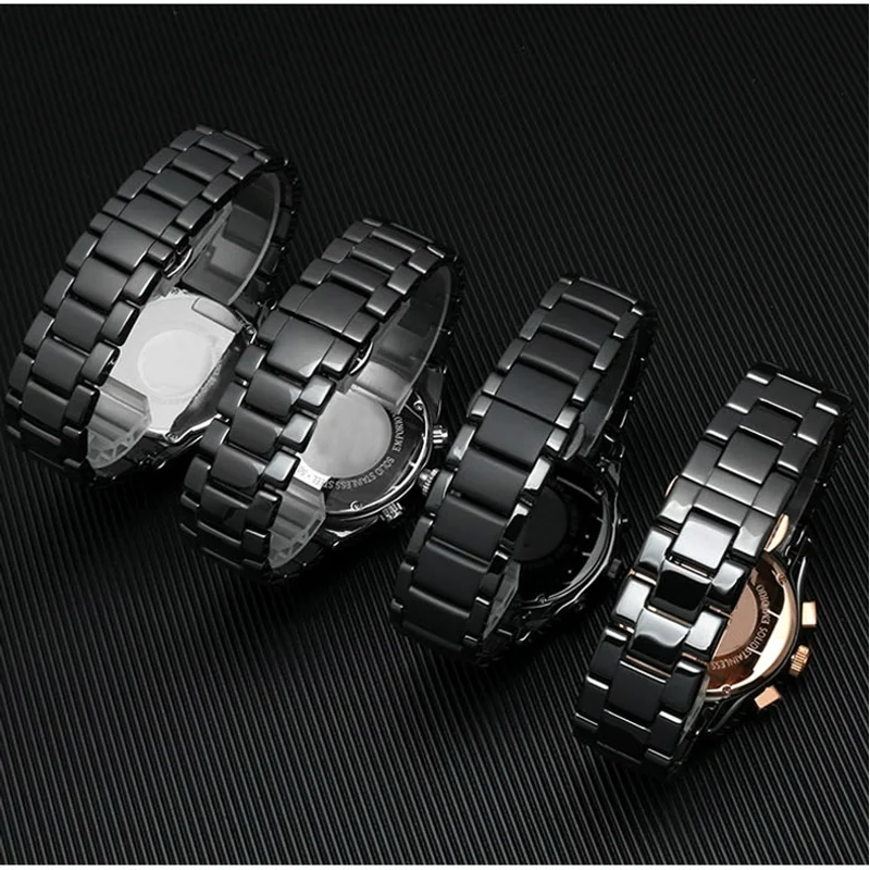 حزام ساعة سيراميك عالي الجودة لساعة أرماني AR1451 AR1452 AR1400 AR1410 AR1421 AR1440 ملحقات سوار ساعة رجالي