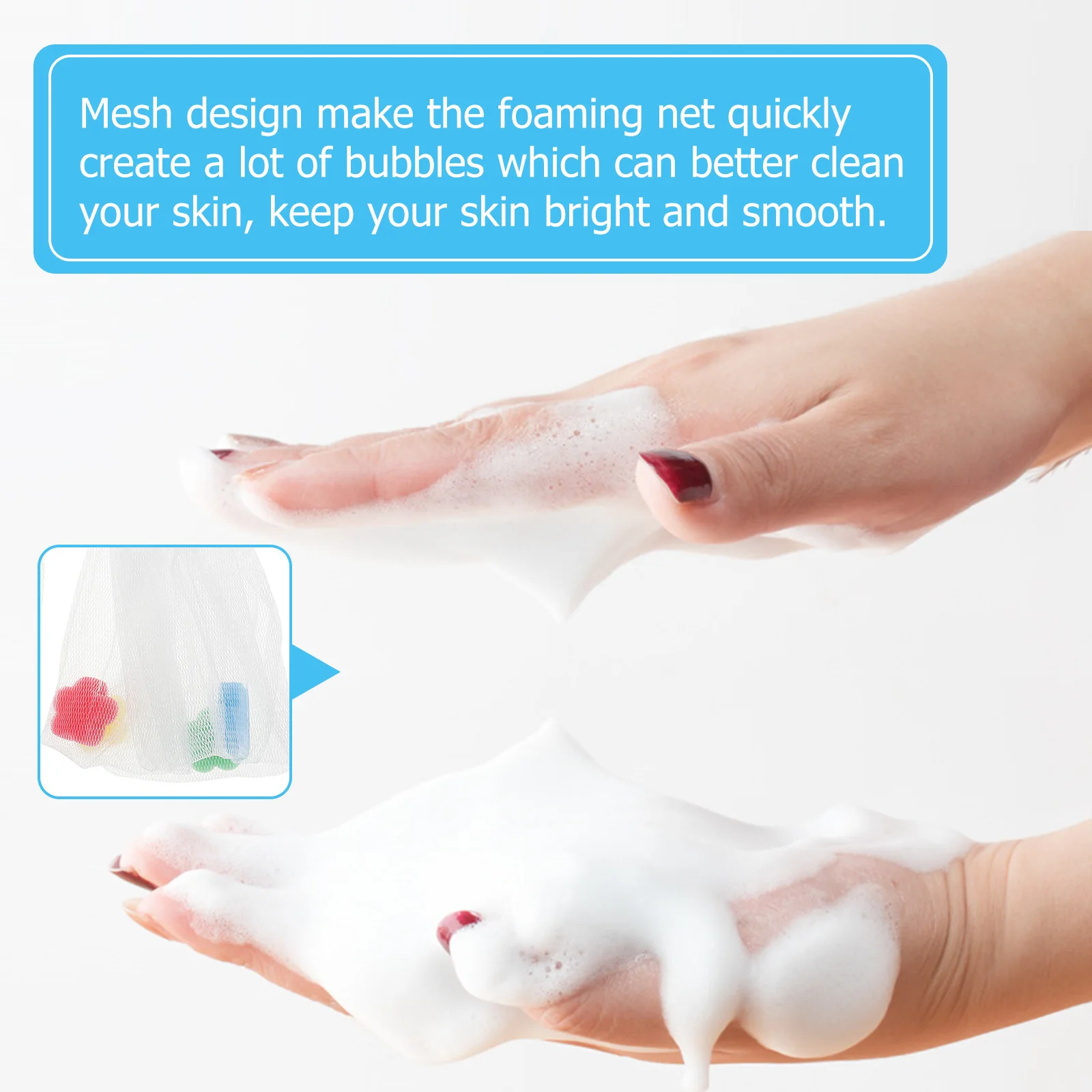 

2Pcs Soap Saver Pouches Facial Cleansing Foaming Net Durable Easy to Carry Skin Care Facial Foaming Nets Soap Net