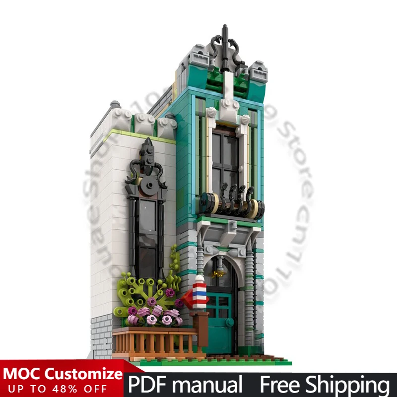 1440 PCS House Street Green Townhouse MOC Customize Modular Building Block Creative Design Technology DIY Holiday Toy Gifts
