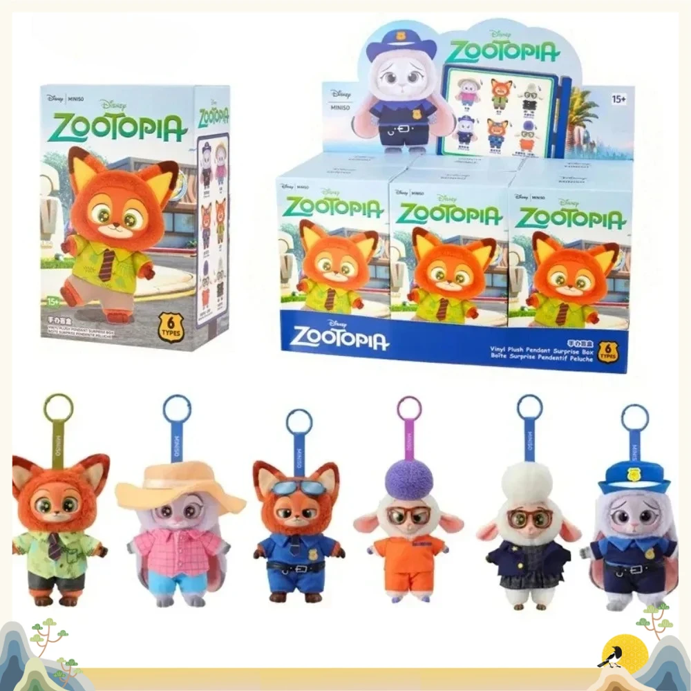 

New Genuine Zootopia Vinyl Series Blind Box Cute Cartoon Character Vinyl Plush Bag Pendant Toy Doll Mystery Box Trendy Toys Gift