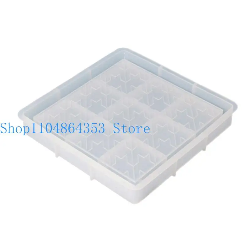 652F Rectangle Square Tray Mold for Resin Casting Rolling Tray Epoxy Mold with Diamond Bottom Silicone Plate Mold DIY Tray