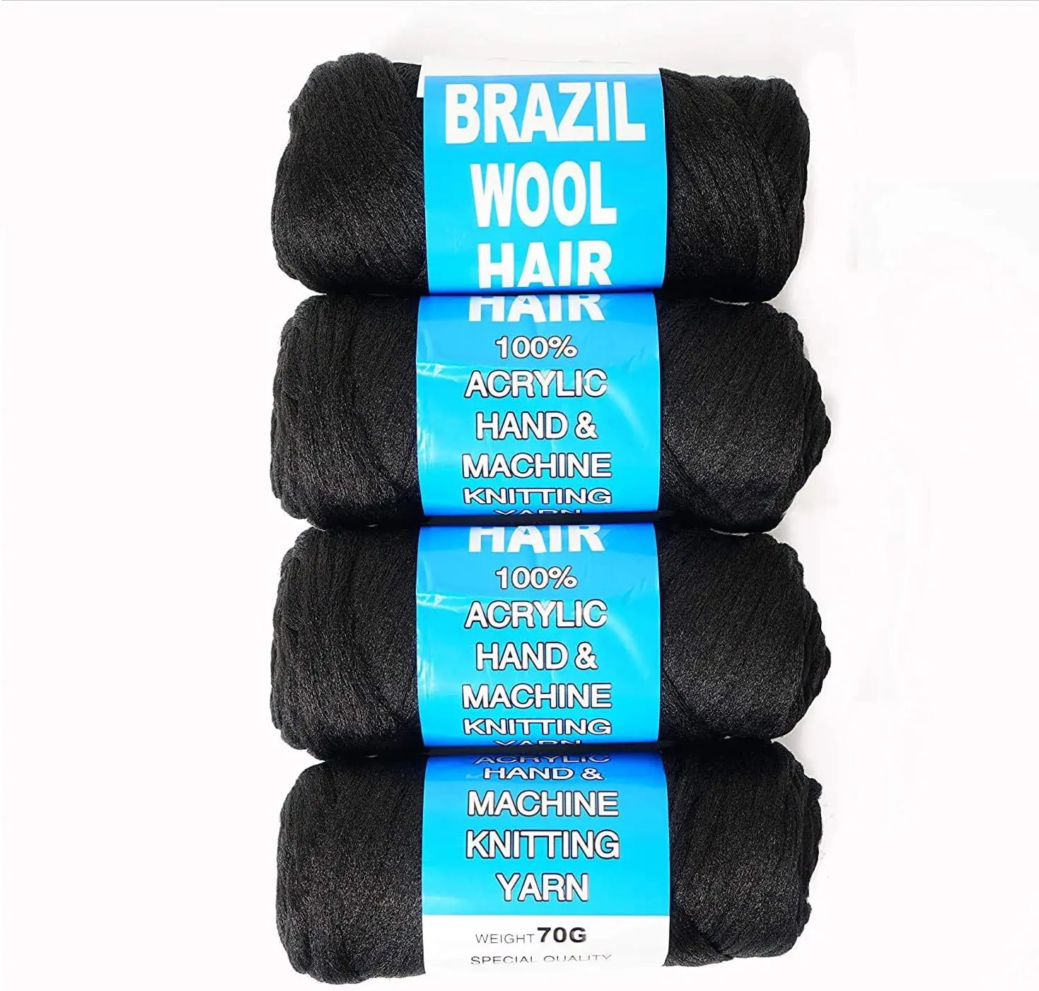 KaneKalon Wool Hair Yarn for Braids Wool Hair Acrylic Yarn for African Braids/Spring Twist/Faux Locs/Wraps with Crochet Hook