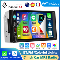 Podofo 7 Inch HD Touch Screen Car Radio For Universal MP5 Carplay Android Auto Mirrorlink Car Player 2din BT USB Audio Stereo