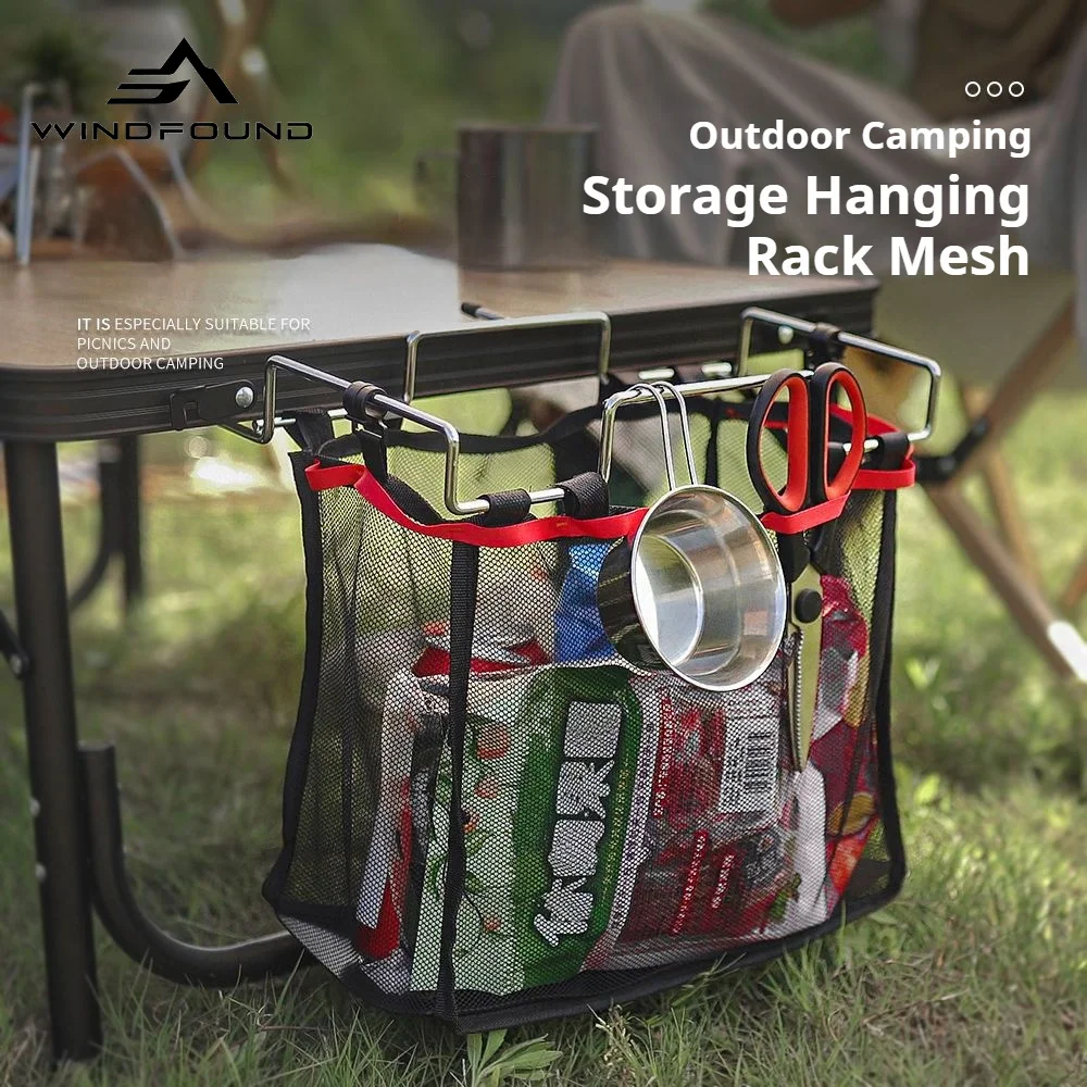 Outdoor Heavy-Duty Portable Hanging Table Top Storage Rack Table Top Storage Hook Camping Essential Ideal for Picnics Camping
