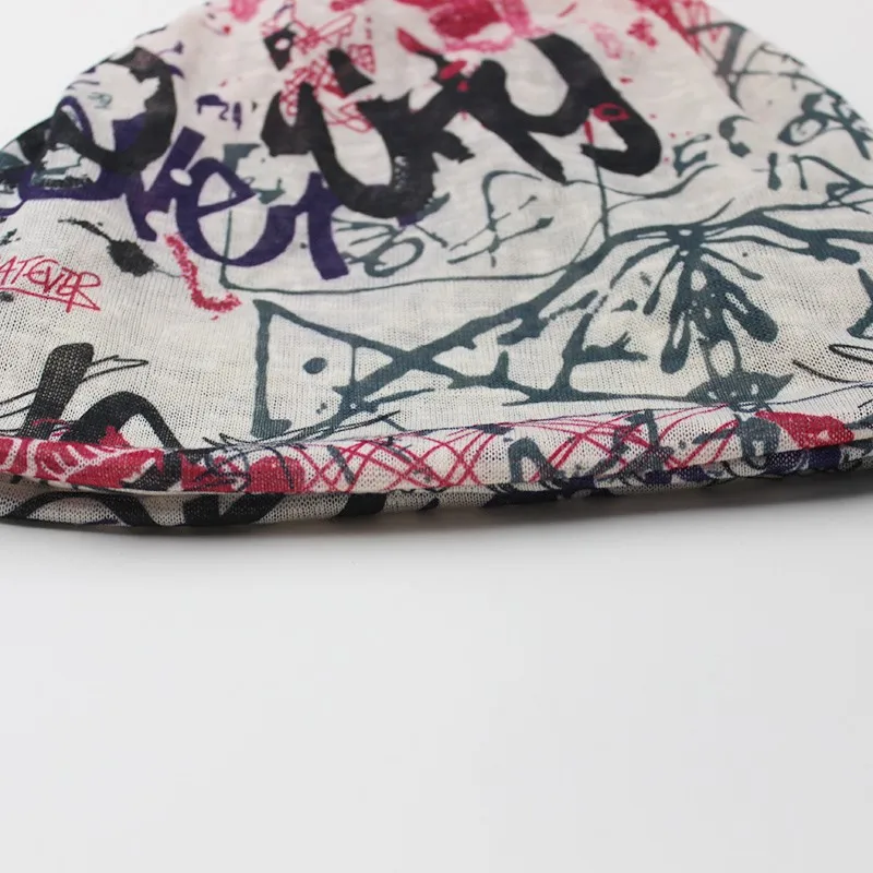 Neue Mode Frauen Sommer Brief Hut Farben Weibliche Floral Warme Mütze Schal Herbst Mädchen Frühling Beanie Bonnet Dance Beanies – Detail 10