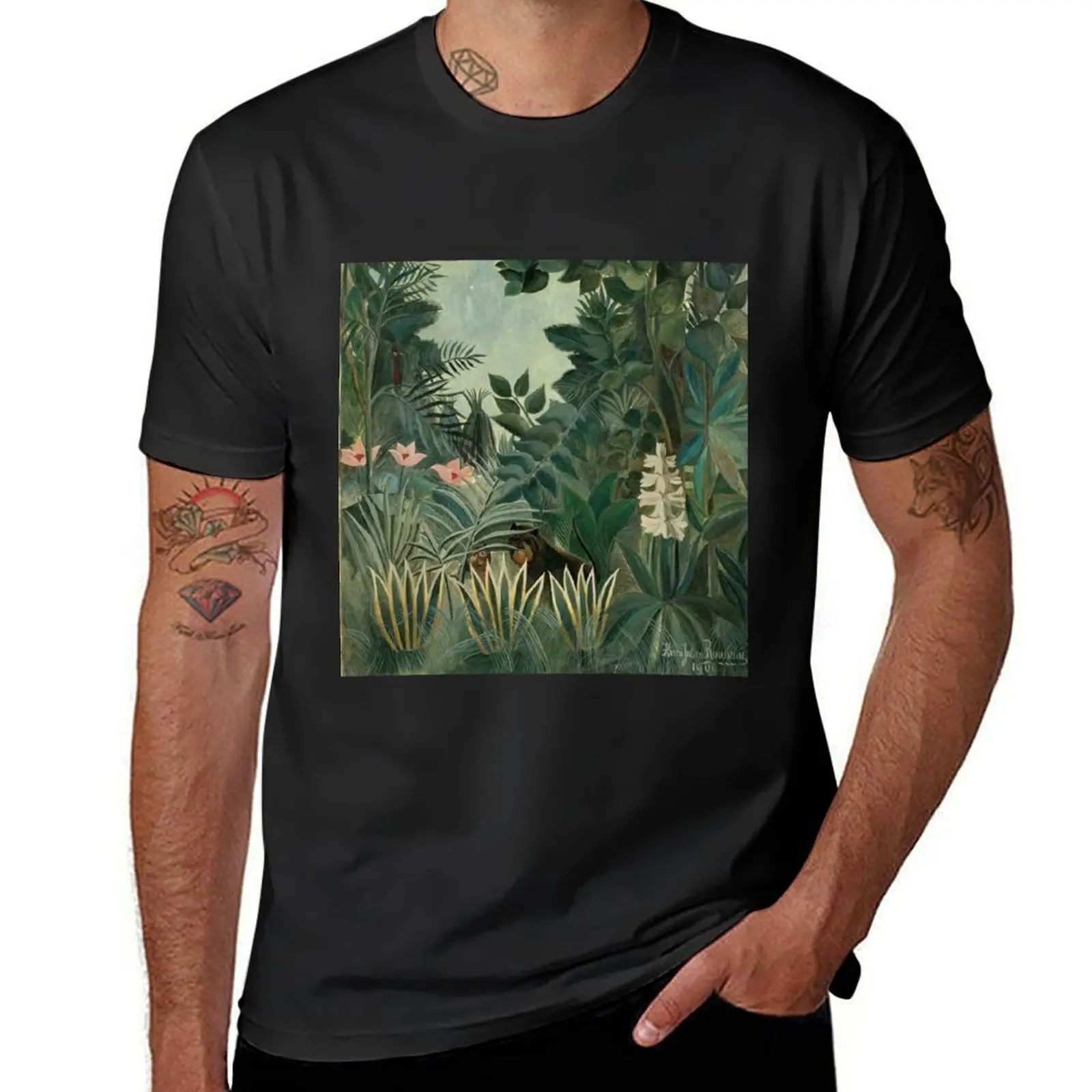 

Henri Rousseau - The Equatorial Jungle T-Shirt vintage clothes graphics tshirts for men