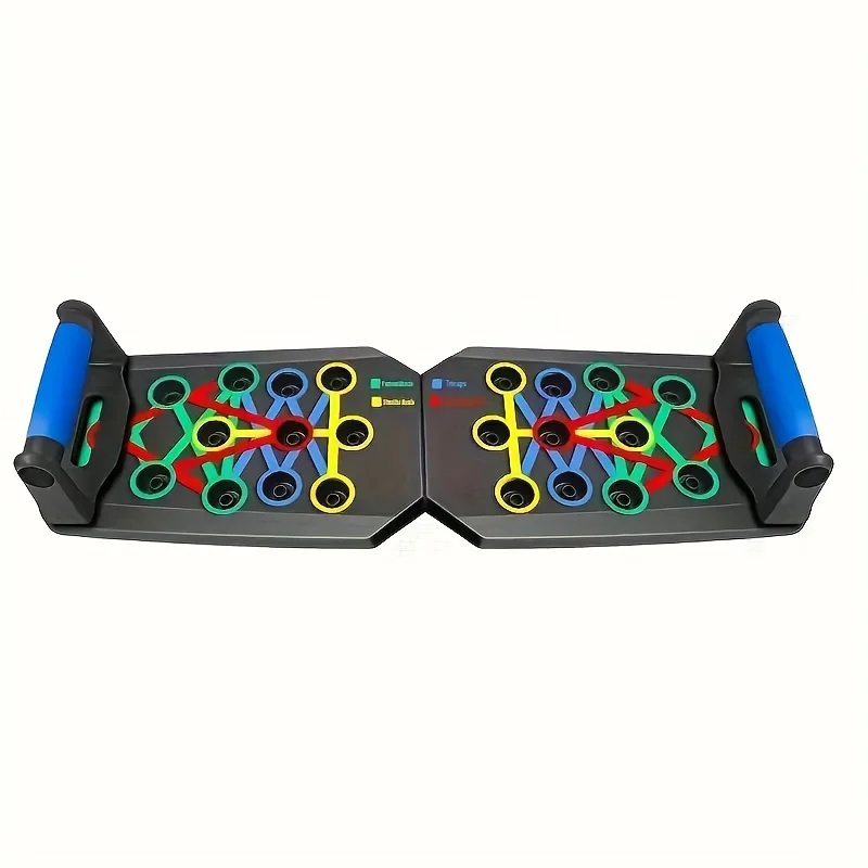 28-Hole Push Up Board, Multifunctional Portable Fitness Trainer with Counter & Timer, Core Strength Ab Workout Equipment, Durabl