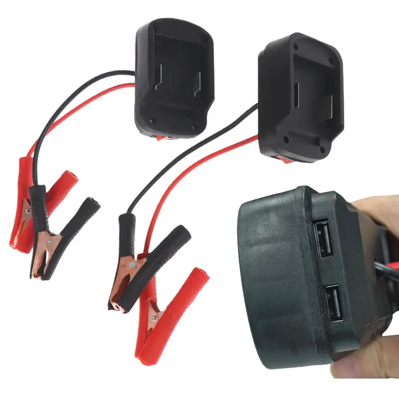 New 1Pcs Emergency Start-up Lighting Car Battery Starting Booster For 21V Batteries Car Igniter Starter Adapter With/No Dual USB
