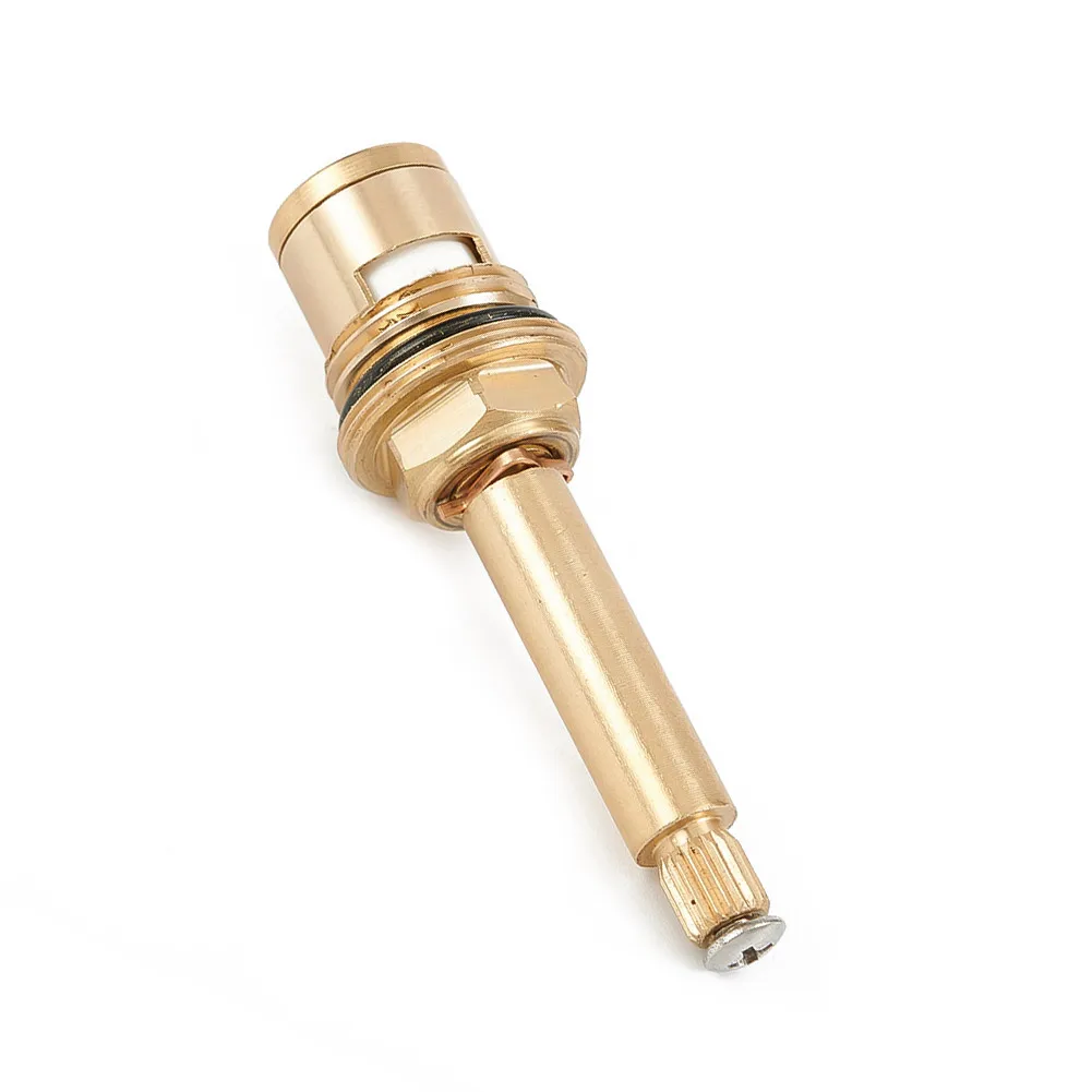 Shower Bath Tap Valve Cartridge Quarter Turn Flow, Long Tall Stem Insert, Smooth Switch, Copper Shell, Bronze Valve Core