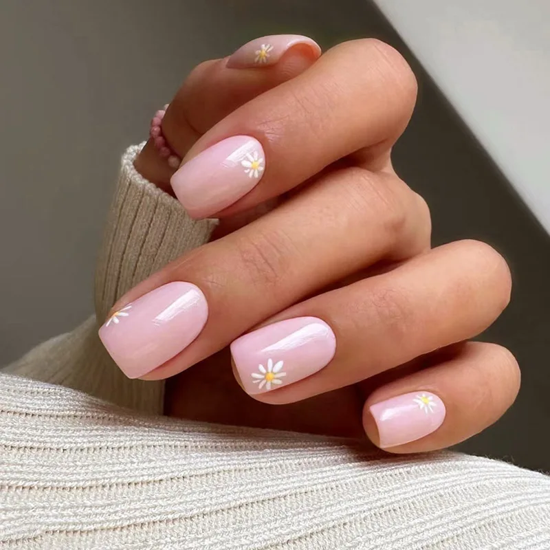 24枚入り パープル プレスオンネイルセット シャイニーパウダーデザイン フルカバーネイルチップ シンプルライン つけ爪 ネイルアート ウェアラブル フェイクネイル 完成品