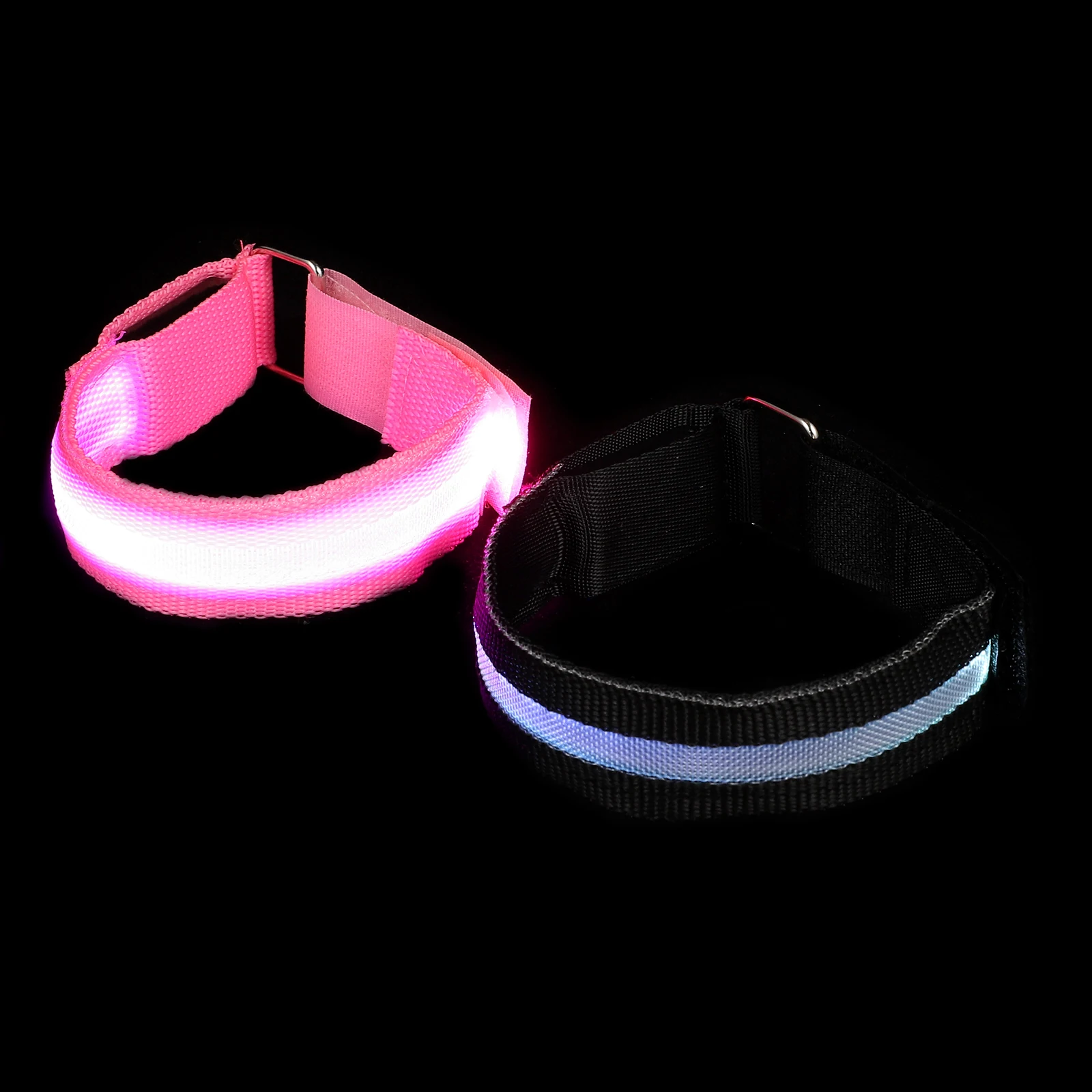 

2pcs LED Glowing Bracelet Reusable Durable Night Running Light Safety Armband Outdoor Camping Hiking Concert Props