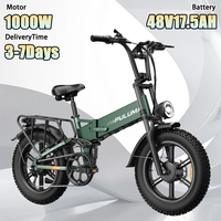 Electric Bike 1000W Motor 48V17.5AH Battery Hydraulic Braking Full Suspension Electric Bicycle 20-Inch Fat Tire All Terrain E Bi