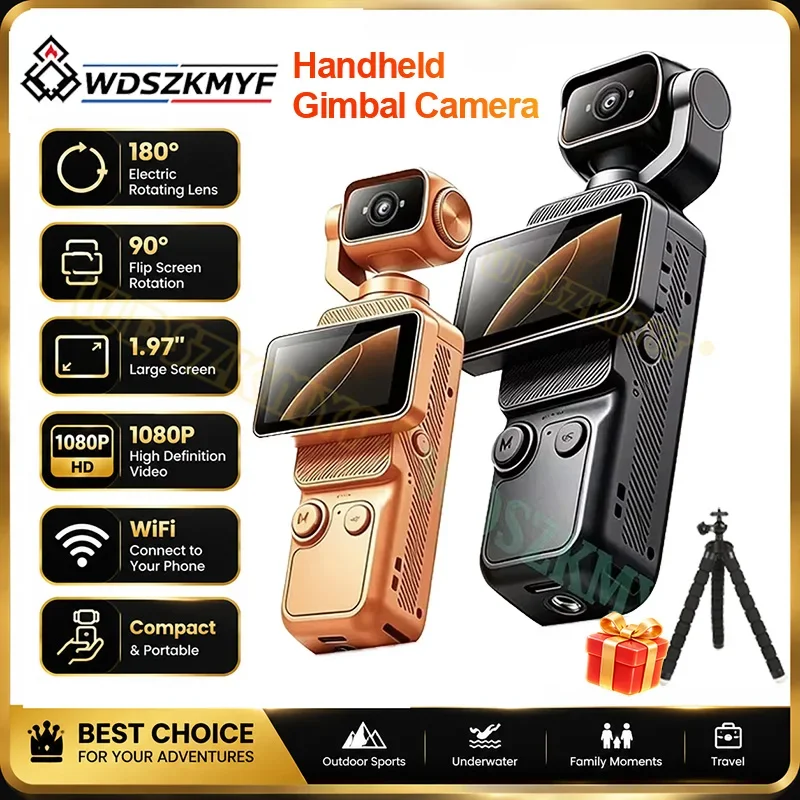New Handheld Action Cam Rotating lens 1080p Wifi Digital Camera Sport Cameras Mini Body Camcorder Photo For Vlog Christmas gifts
