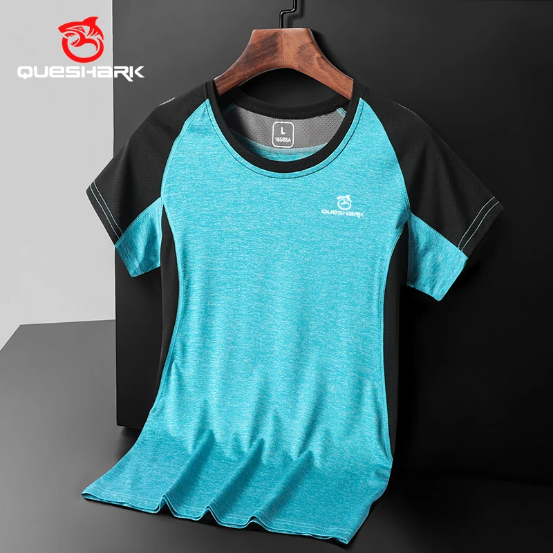 

QUESHARK Women Comprehensive Training Short Sleeve Running T Shirt Breathable Slim Tops Yoga Tees Fitness Gym Workout Top