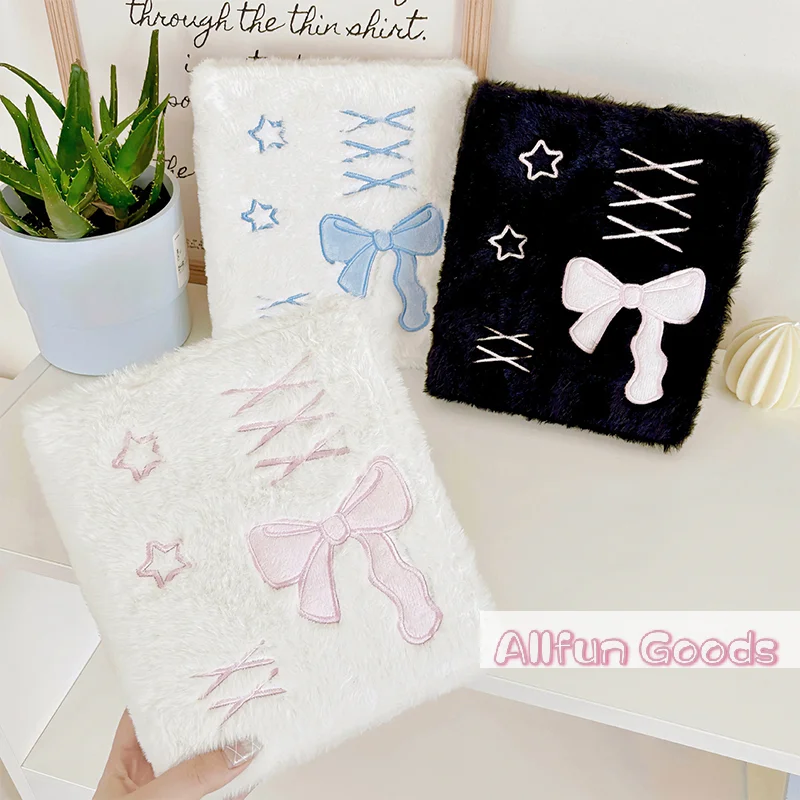[TG835]A6 Binder Photo Album Cute Ballet Style Bowknot Plush Photocard Holder Kpop Idol Collect Book Album Notebook Stationery