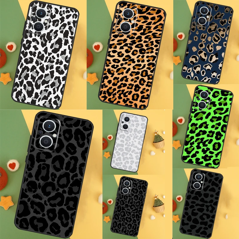 Leopard Print Black Cheetah Pattern Case For OPPO Reno 10 Pro 11 F 8T 4Z 5Z 4 5 6 7 8 Lite OPPO Find X5 X6 Pro X2 X3 Lite Cover