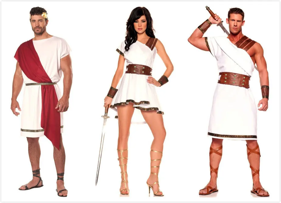 زي الأمير العربي ذو الخصر الأبيض القديم الأساطير الرومانية المحارب الزي للرجال أزواج الهالوين ملابس تنكرية