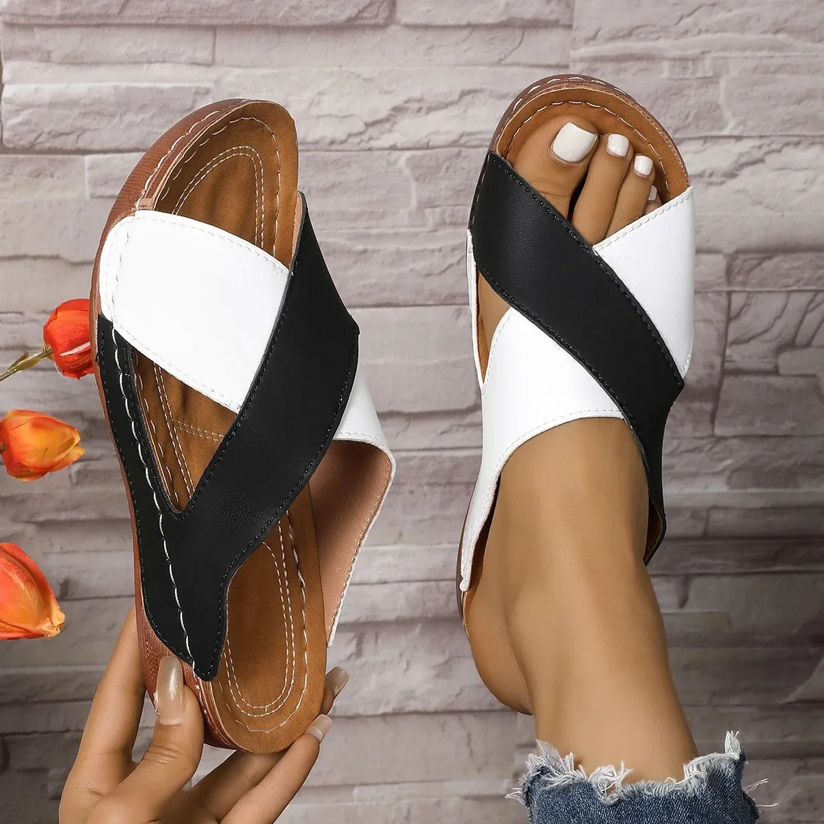 

Women Platform Slippers Luxury Designer Shoes for Women Summer 2024 New Mix Color Sandals Casual Beach Slippers Slides Women