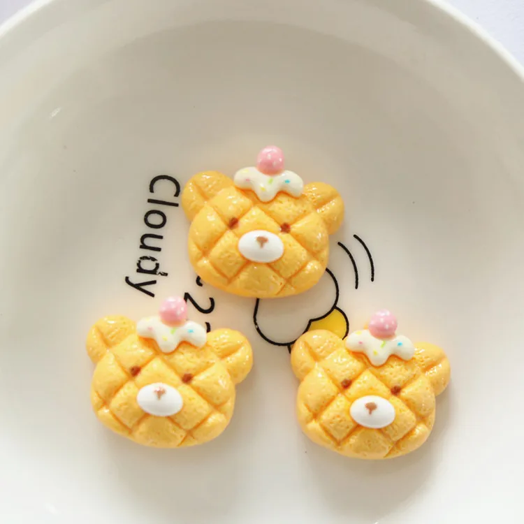 10pcs Shiny Cat Biscuits Flat Back Charms for DIY Jewellery Making