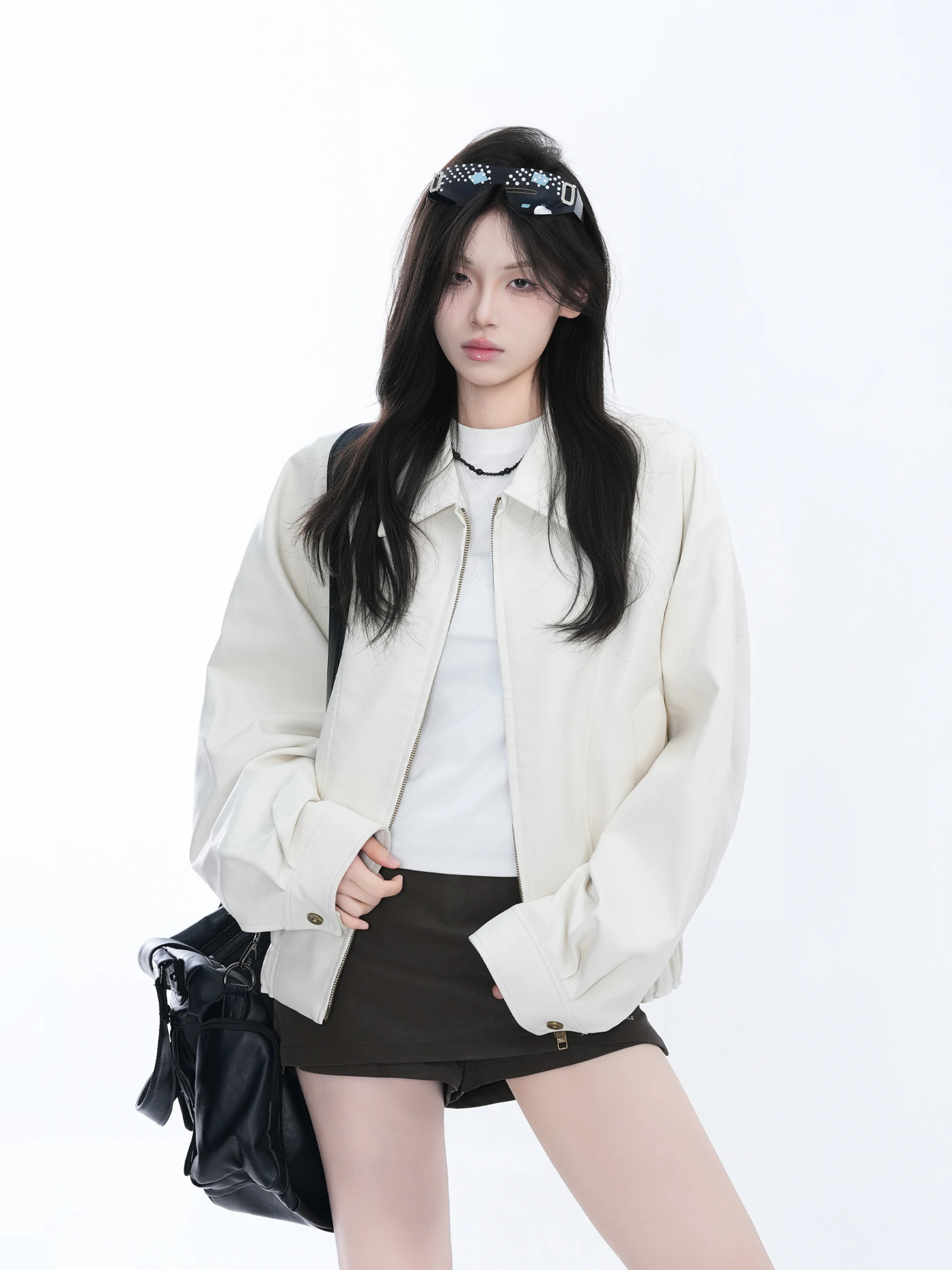 

Американский Sle Свободный крой, женский дизайн, крутая спецодежда Haome, Jaet, полиэфирное волокно, застежка-молния, чистый цвет