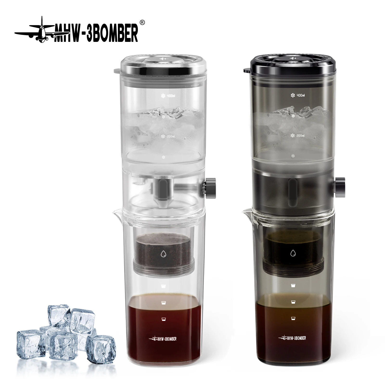 MHW-3BOMBER Ice Drip Coffee Maker 400ml Cold Brew Coffee Dripper Slow Cold Drip Iced Coffee Brewer SUS304 Filter Barista Tools