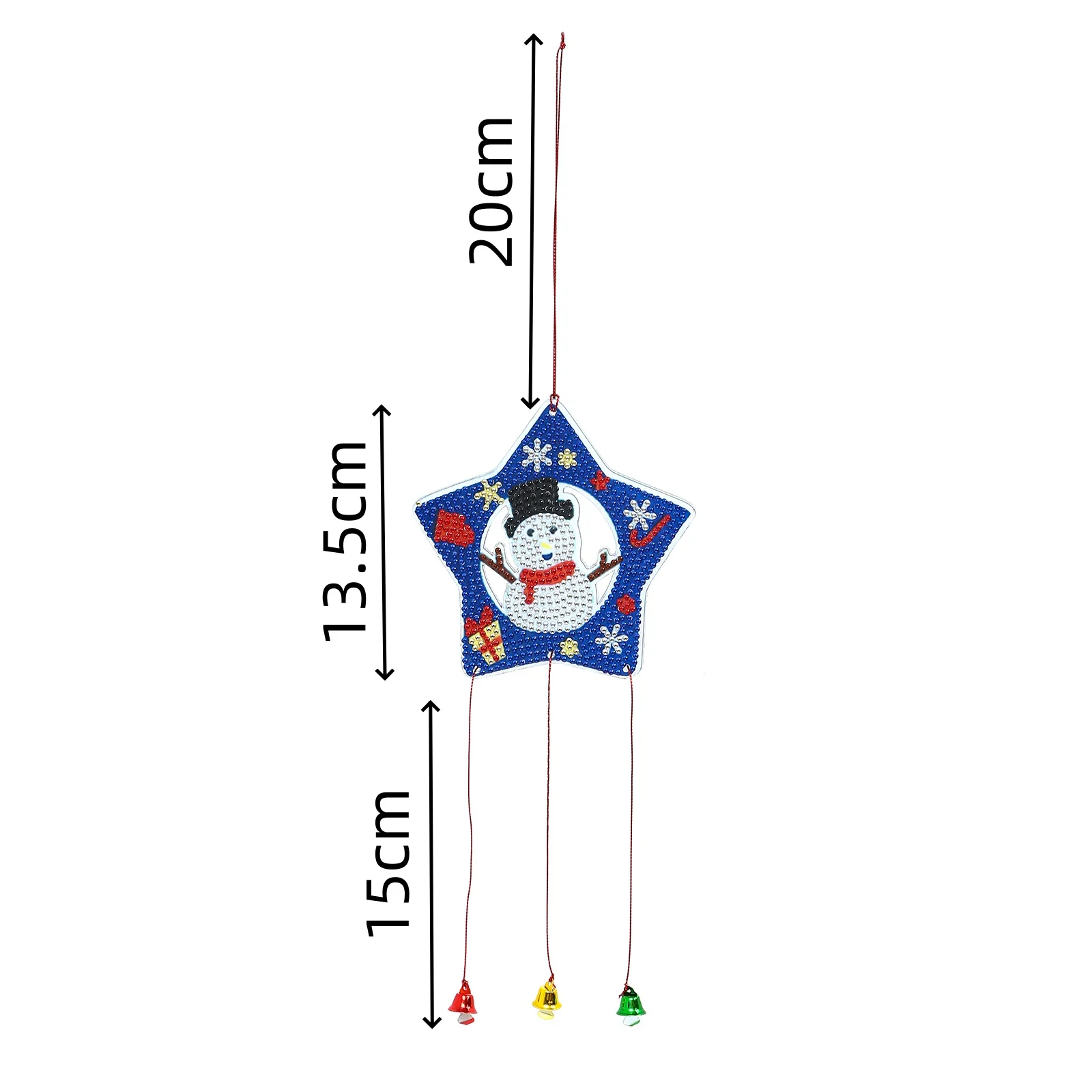 DIY Acrylic Diamond Painting Double Sided Christmas Elk Wind Chime Pendant Diamond Art Kit Home Decoration for Chrismas Day Gift