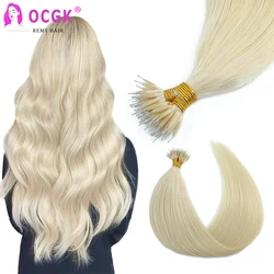 Nano Ring Hair Extensions Human Hair Straight Micro Bead Hair Extensions Micro Loop Human Hair Extensions Micro Ring Extensions