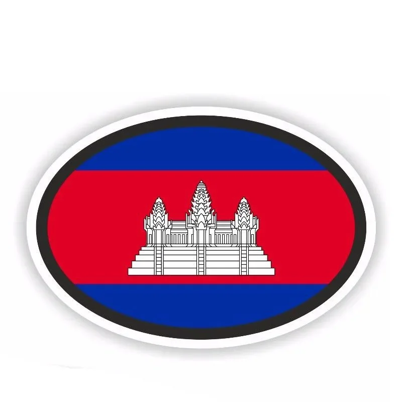 Oval CAMBODIA Flag Car Sticker Car Window Decal Accessories