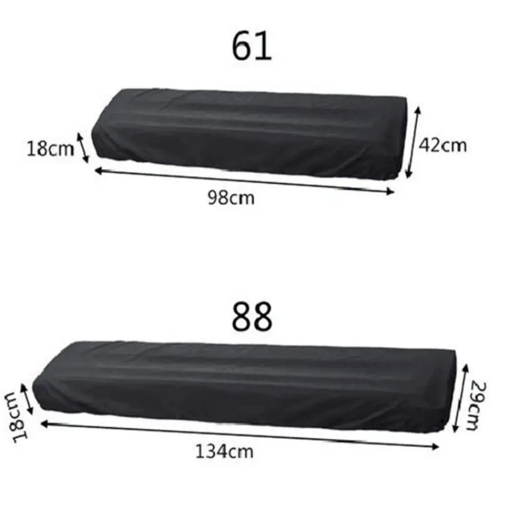 غطاء غبار للوحة مفاتيح البيانو مع مشبك قابل للسير ، غطاء ممتد بمشبك ، 61 88