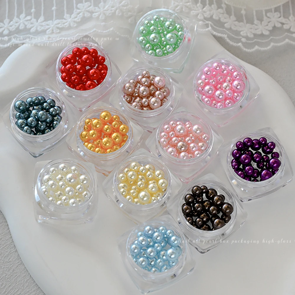 12 قطعة/المجموعة مختلط الحجم جولة اللؤلؤ 3D مسمار الفن سحر تقليد حبات اللؤلؤ الأظافر الراين ل Kawaii DIY مانيكير اكسسوارات #5